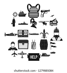 Combat vehicles icons set. Simple set of 25 combat vehicles vector icons for web isolated on white background