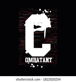 ilustración de diseño gráfico de tipografía de escritura de combatiente ilustración