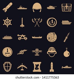 Combative icons set. Simple set of 25 combative vector icons for web for any design