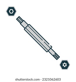 Combbit _ It is an illustration of hexagonal Torx small.
