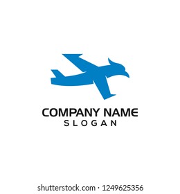 Combination of airplane and eagle head for Aviation or travel logo templates with vector files