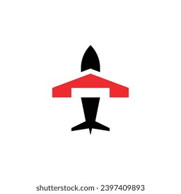 Una combinación de un icono de avión y un almacén, con una forma sencilla y moderna. Adecuado para empresas de transporte de mercancías, almacenamiento de mercancías, viajes, etc.