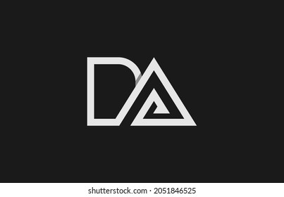 combination of alphabet letter DA logo design