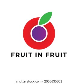combination apple in grape logo vector
