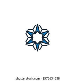 Combination of arrow and hexagonal logo design vector unique