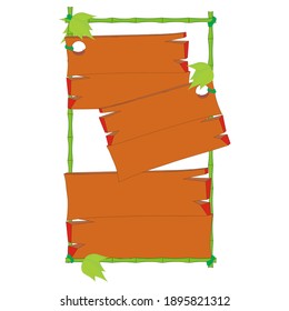 The combination of bamboo and wood is uniquely designed. forming a beautiful nameplate, and looks natural. very suitable for the needs of making animation designs, forest-themed books, or complementar