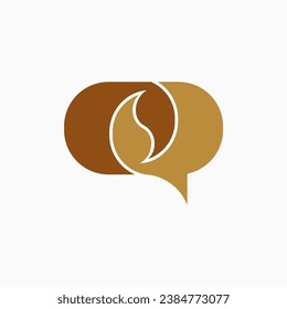 Combination between coffee logo and chat icon. Simple and unique logo suitable for any relate business on coffee