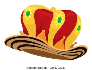 Combination between a crown with sombrero vueltiao to commemorate the festive Barranquilla's Carnival.