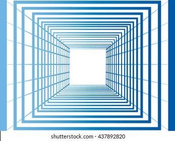 A combination between lines and squares that represents perspective view. Moreover,there is an empty space at the center in order to paste text or profile that comes with blue shade.