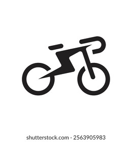 combination of bicycle and electric symbol logo vector