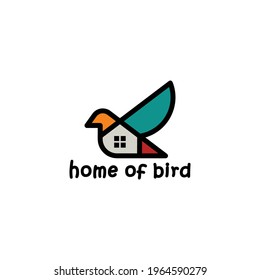 combination of bird and home logo vector