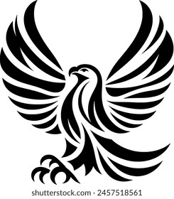 a combination of black and white patterns that form an eagle