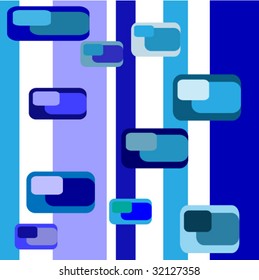 combination of blue stripes and squares