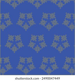 The combination of blue and yellow in this batik creates a work of art that is enchanting and full of meaning