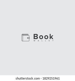 
Combination of book and wallet logo . Mono line design