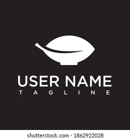 combination bowl logo concept with unique, simple, creative leaves for wooden dining bags,
