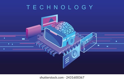 Combination of brain virtual reality glasses and artificial intelligence