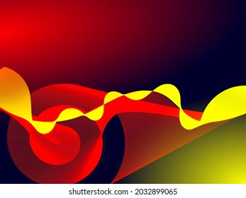 Combination of bright yellow and red lines and a charming gradient