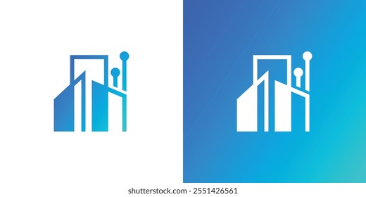 Combinação de logotipo e tecnologia de construção, logotipo de construção, logotipo de construção simples