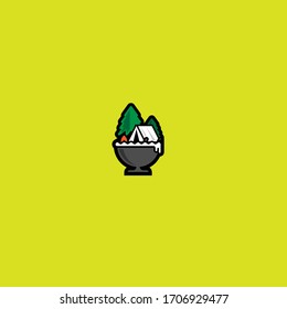 combination of camping and ice cream, forming a unique and elegant logo. ICE CAMPING LOGO