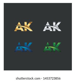 A combination of capital letters with a black background and color gradation.