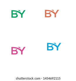 A combination of capital letters with a black background and color gradation.