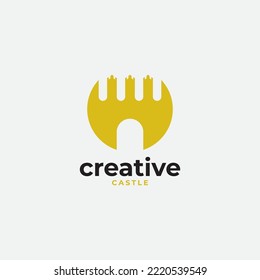 combination with castle logo design vector illustration.