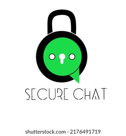 combination chat logo and padlock logo
