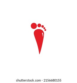 A Combination Of Chili And Human Feet Simple Symbol Logo Vector