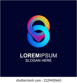 Combination of circle pin location logo design 
