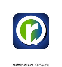 combination circle R initial Letter logo design modern tech symbol icon vector graphic concept illustrations
