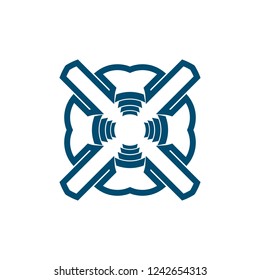  a combination of circles and squares that form a flower pattern