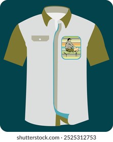 Combination clothing and sketch of someone sitting on a bench. suitable for Garment, screen print, clothing, etc. illustration vector graphic.
