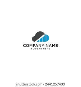 combinación de ilustración vectorial de diseño de logotipo de nube y símbolo de negocio