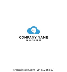 combination of cloud and chat logo design vector illustration