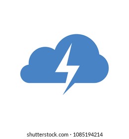 the combination of a cloud logo with lightning