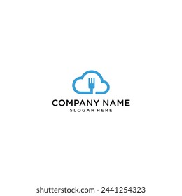Kombination aus Wolke und Restaurant Logo Design Vektor-Illustration