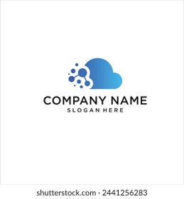 combination of cloud and technology symbol logo design vector illustration