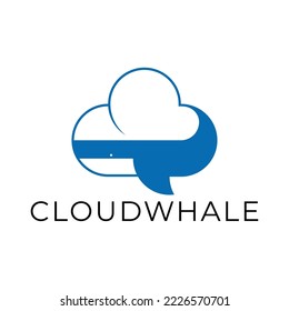 combination of clouds and whales logo vector