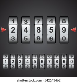 Combination, code lock number. Vector concept illustration for design.