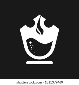 combination coffee and crown logo design 