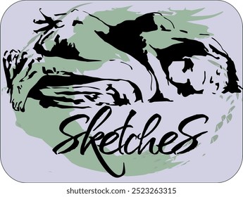 combination of color and sketch a woman sleeping and addition with Typography for title. Suitable for sketchbook, cover book, poster, calendar, etc - illustration vector graphic.