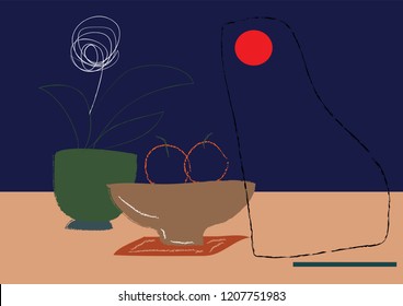 
Combination of colors and shapes Presented as Collage Works Feel like home with warmth. Because the home is composed of things