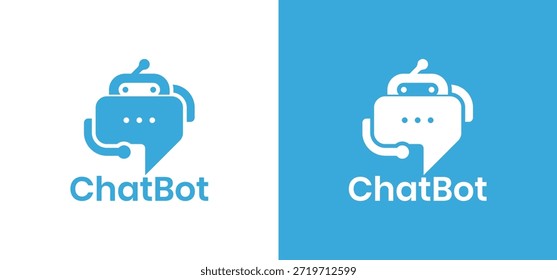 A comunicação combinada se funde à medida que o ícone azul do chatbot fala eficientemente sobre a mensagem de transmissão branca.