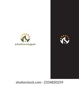 combination concept logo of building and bright sun