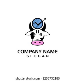 Combination of Cow Head and Loop for SEO or financial logo templates with vector files