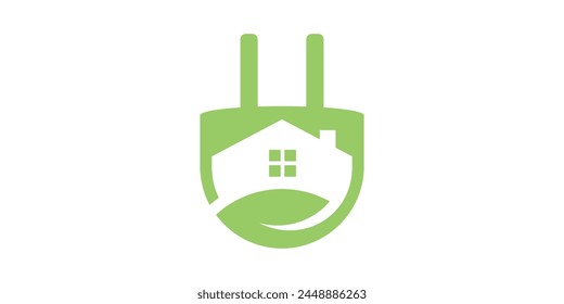 combinación de diseños de logotipos creativos, energía eléctrica respetuosa con el medio ambiente, electricidad, enchufes, energía, Plantillas de diseño de logotipos, símbolos, iconos, Vectores, ideas creativas.