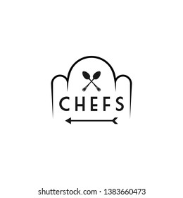A combination of a crossed chef and spoon hat, a classic restaurant logo.