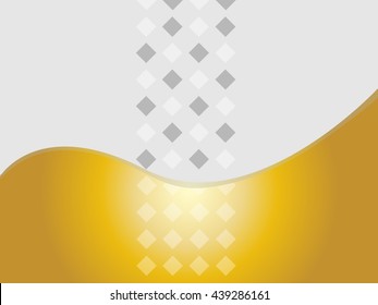 A combination of curve in gold shade and squares in grey and white color that provides some empty space for logo and can use to be background of product.