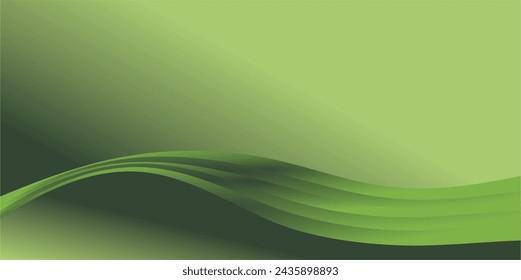 a combination of curved lines and abstract areas of gradient green color and empty space as a background design for placing text or images in graphic designs